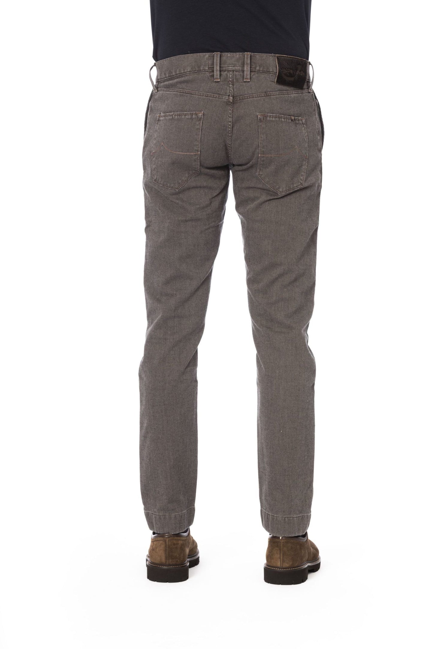 Brown Cotton Men Trouser