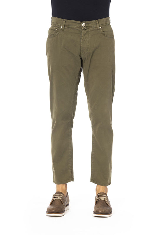 Green Cotton Men Jeans