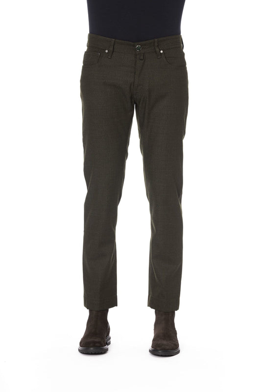 Green Wool Men Jeans