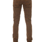 Orange Cotton Men Trouser