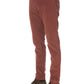Burgundy Cotton Men Jeans