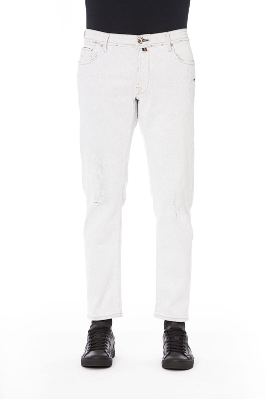 White Cotton Men Jeans