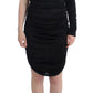Elegant One-Sleeve Knee-Length Black Dress