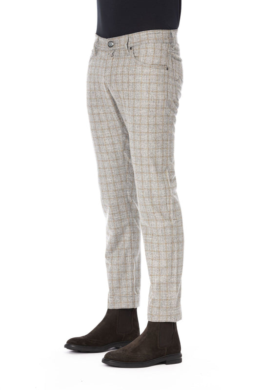 Gray Wool Men Trouser