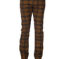 Orange Cotton Men's Jeans