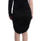 Elegant One-Sleeve Knee-Length Black Dress