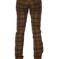 Orange Cotton Men's Jeans