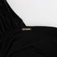Elegant One-Sleeve Knee-Length Black Dress