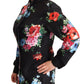 Elegant Floral Silk-Cotton Polo Blouse