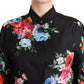 Elegant Floral Silk-Cotton Polo Blouse