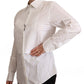 Elegant White Cotton Collared Top
