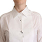 Elegant White Cotton Collared Top
