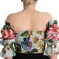 Chic Floral Open-Shoulder Crop Top