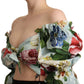 Chic Floral Open-Shoulder Crop Top