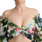 Chic Floral Open-Shoulder Crop Top