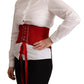 Elegant Red Silk Corset Belt Top