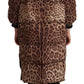 Elegant Leopard Print Long Jacket
