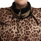 Elegant Leopard Print Long Jacket