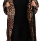 Elegant Leopard Print Long Jacket