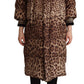 Elegant Leopard Print Long Jacket