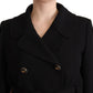 Elegant Double Breasted Black Coat