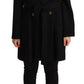 Elegant Double Breasted Black Coat