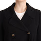Chic Double Breasted Black Coat