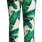 Elegant High Waist Leaf Print Trousers