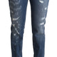 Elegant Distressed Skinny Denim Chic Look