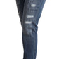 Elegant Distressed Skinny Denim Chic Look