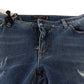 Elegant Distressed Skinny Denim Chic Look