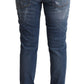 Elegant Distressed Skinny Denim Chic Look