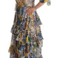 Majolica Print Silk Maxi Dress