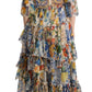 Majolica Print Silk Maxi Dress