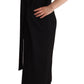 Elegant Black Midi Dress with Bow Detail