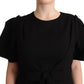 Elegant Black Midi Dress with Bow Detail