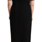 Elegant Black Midi Dress with Bow Detail