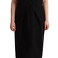 Elegant Black Midi Dress with Bow Detail