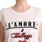 Elegant White Motive Print Tank Top