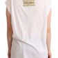 Elegant White Motive Print Tank Top