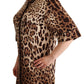 Elegant Leopard Print Silk Polo Top