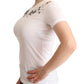 Crystal-Embellished White Cotton Tee