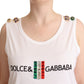 Elegant White Cotton Tank Top