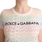 Chic White Logo Cotton Crewneck Tee