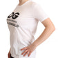 Chic White Cotton Logo Crewneck Tee