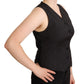Elegant Black Wool Blend Waistcoat Vest Top