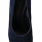 Elegant Navy Blue Suede Heels