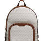 Jaycee Large Vanilla PVC Leather Zip Pocket Backpack Bag Bookbag
