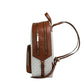 Jaycee Large Vanilla PVC Leather Zip Pocket Backpack Bag Bookbag