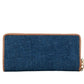 Jet Set Travel Large Indigo Denim Canvas Continental Wrist Wallet